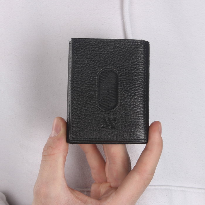 Zoozie Bags Cartera de Piel Auténtica Negra